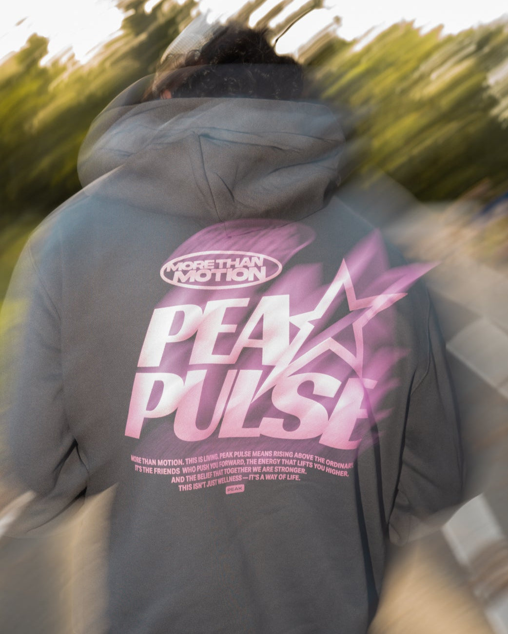 More than Motion Hoodie - Grey / Pink - LOCAL PICKUP